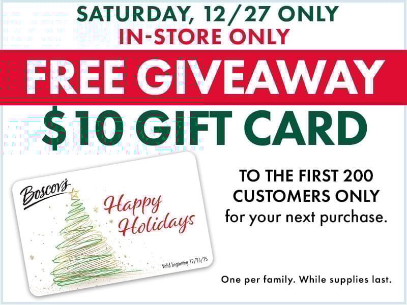 FREE Giveaway $10 Gift Card - Saturday 12/27 only!