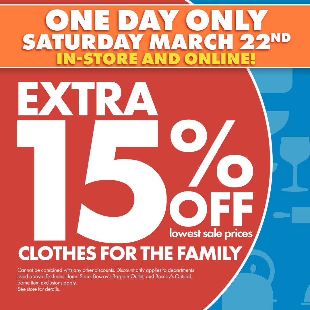 Extra 15% Off Clothing for the Family