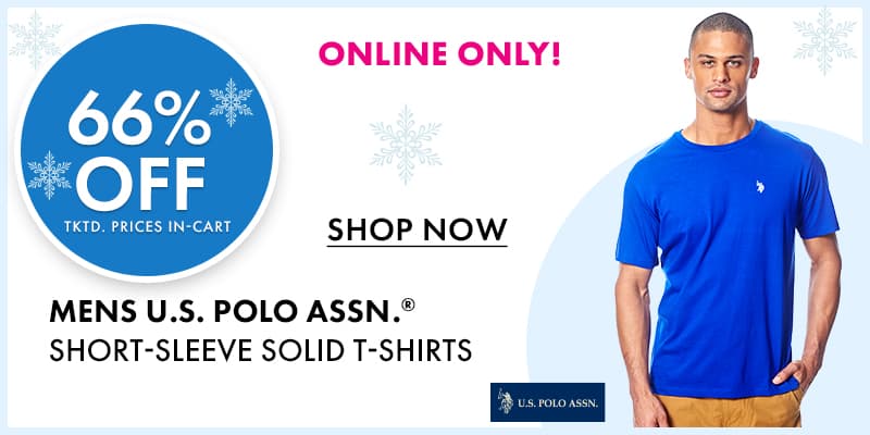 ONLINE ONLY 
66% off tktd prices in-cart
Mens U.S. POLO ASSN.® Short-Sleeve Solid T-Shirts
