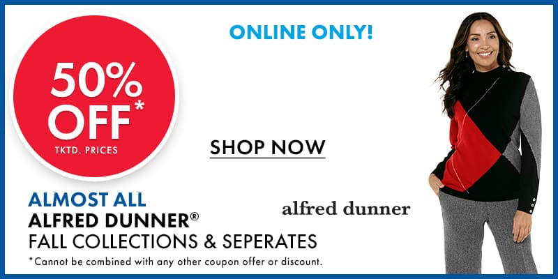 50% Off Alfred Dunner Fall Collections