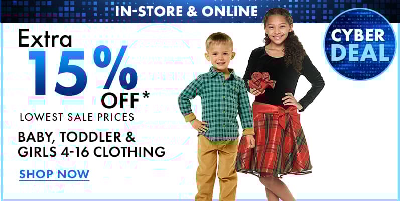 Extra 15% OFF Baby, Toddler & Girls 4-16 Clothing