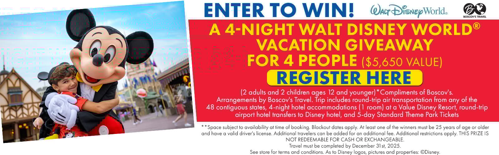 register to win a trip to disney