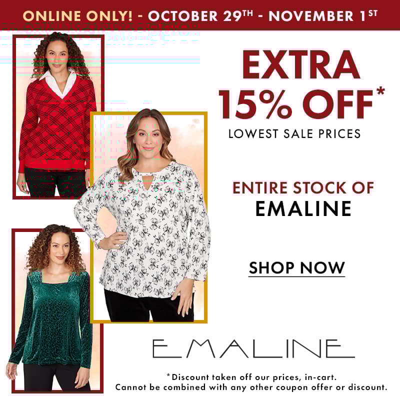 Online Only! Extra 15% Off Emaline Sweaters