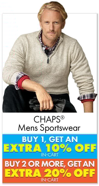 Mens CHAPS® Sportswear BUY 1 GET EXTRA 10% OFF in-cart, BUY 2 OR MORE GET EXTRA 20% OFF in-cart