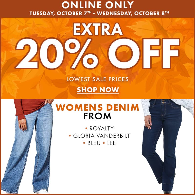 Extra 20% Off Select Womens Denim