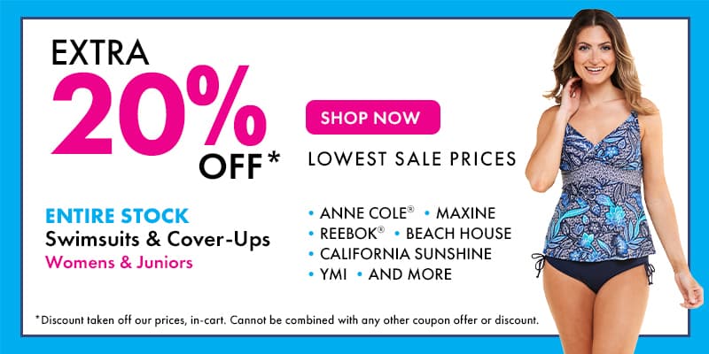 Extra 20% Off Womens & Juniors Swimsuits & Cover-Ups