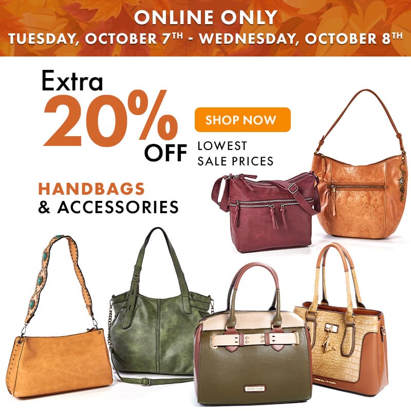 Extra 20% Off Handbags & Accessories