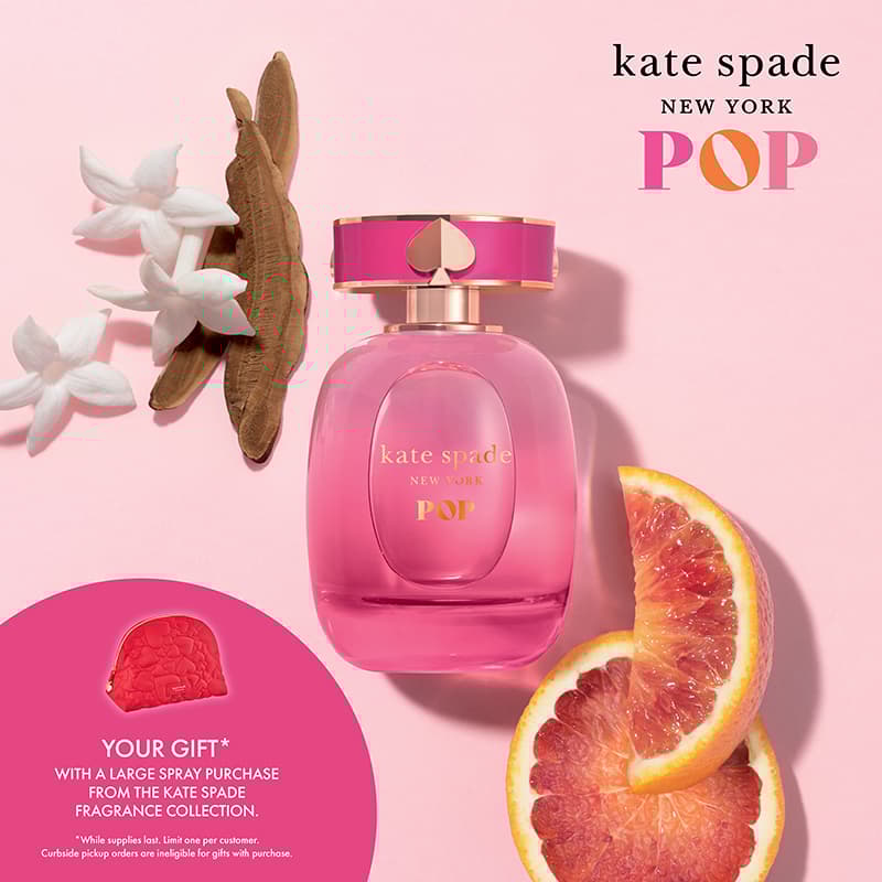 FREE Kate Spade Parfums Toiletry Pouch with your purchase of a large spray  from the Kate Spade fragrance collection.
