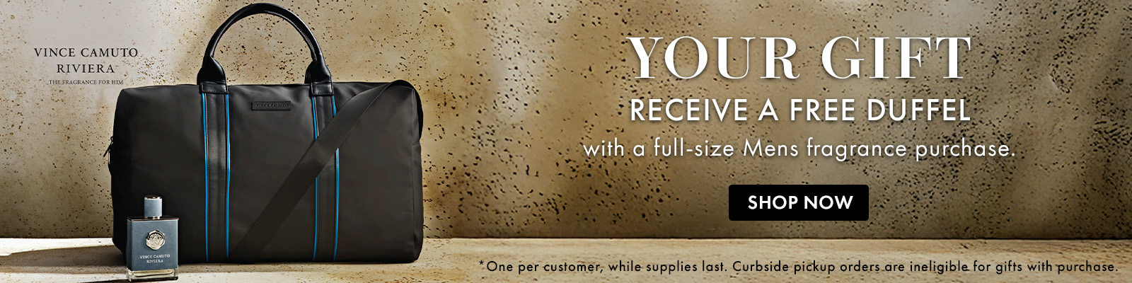 FREE Duffle with a full-size Vince Camuto men's fragrance purchase
