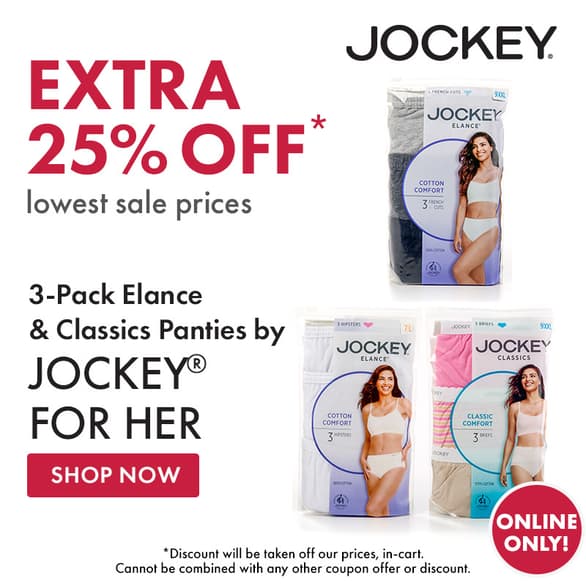 Extra 25% Off 3-Pack Elance & Classics Panties by Jockey for Her