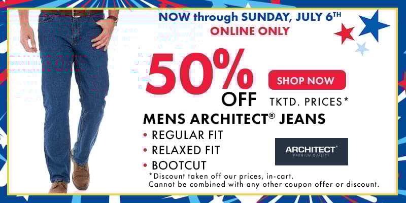 50% OFF mens architect jeans
