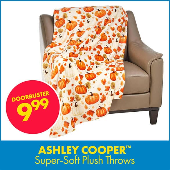 $9.99 Ashley Cooper Throws