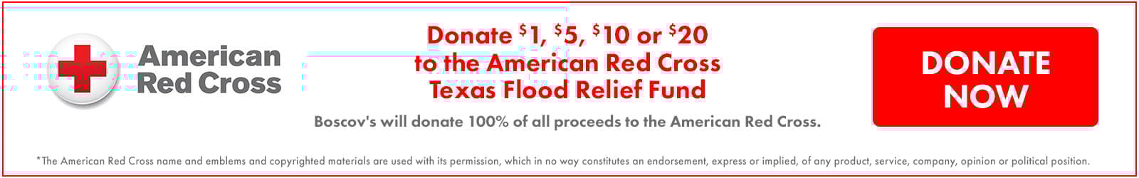 Donate $1, $5, $10 or $20 to the American Red Corss Texas Flood Relief Fund