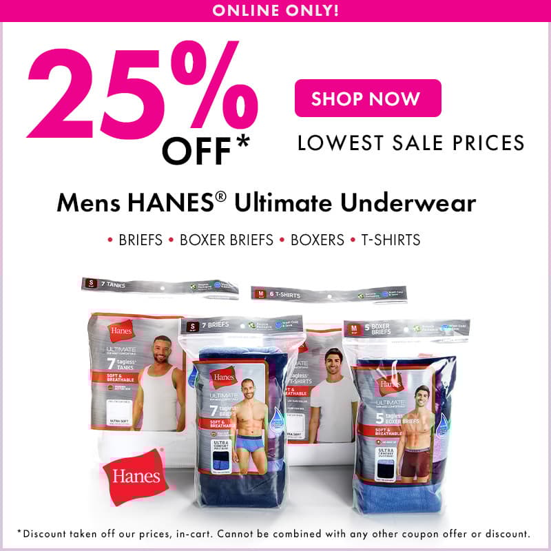 25% OFF Mens Hanes