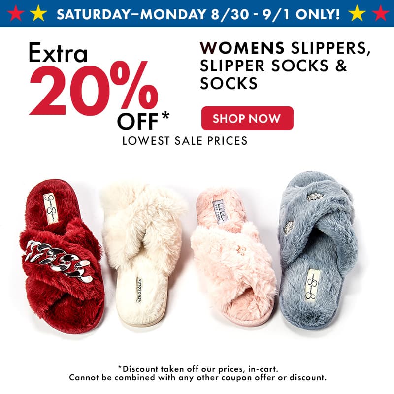 20% Off Lowest Sale Prices Womens Slippers, Slipper Socks & Socks