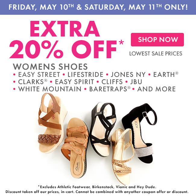 Extra 20% OFF Womens Select Shoes 