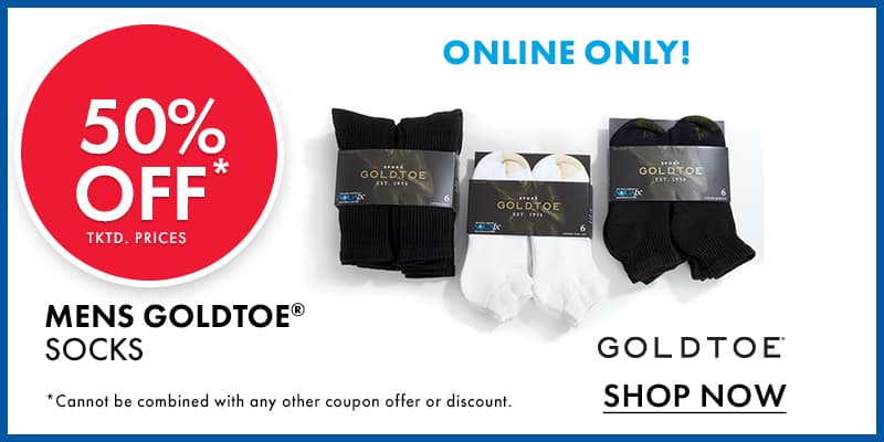 50% OFF tktd. prices Mens GOLDTOE Socks