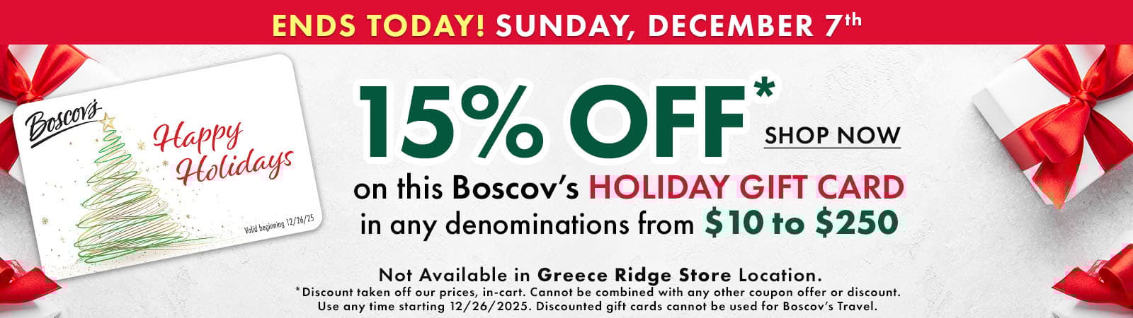 15% Off Discounted Gift Card