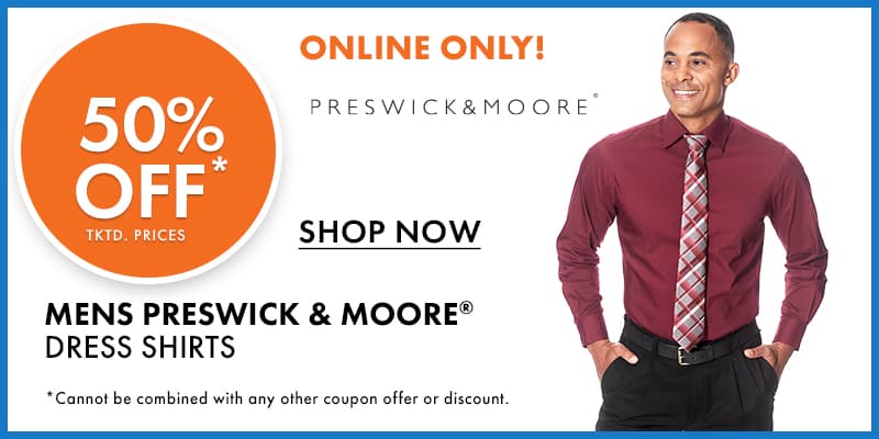 50% Off Mens Preswick & Moore Dress Shirts