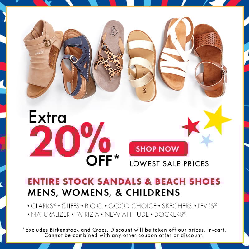 Extra 20% OFF Sandals for the family