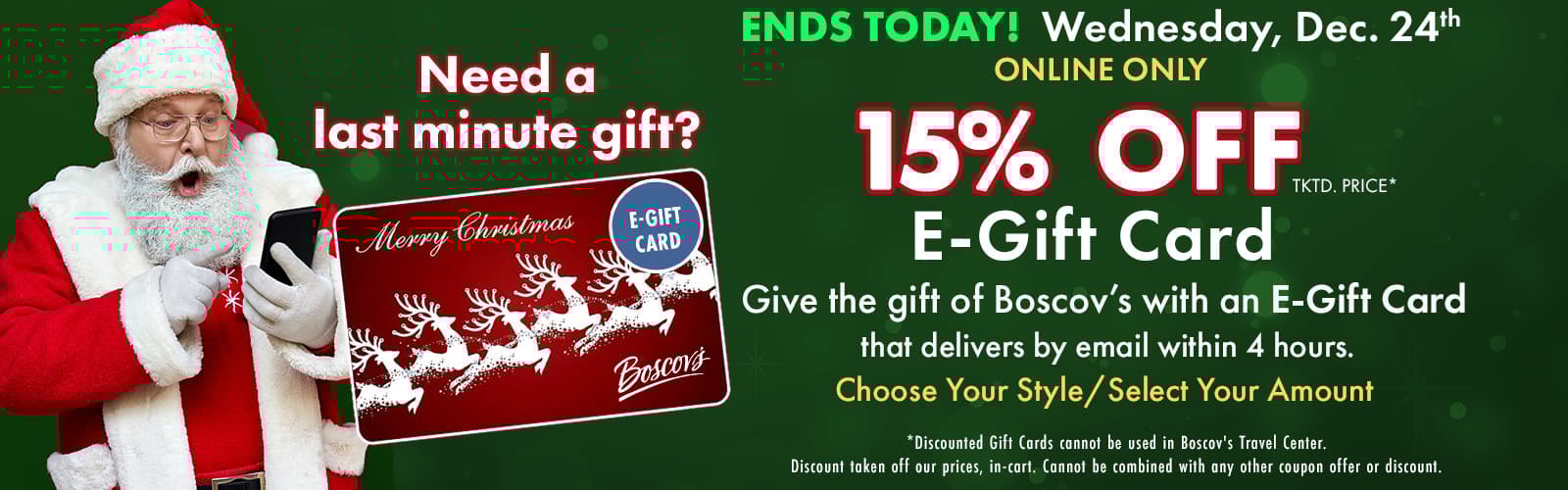 15% off E-Gift Card
