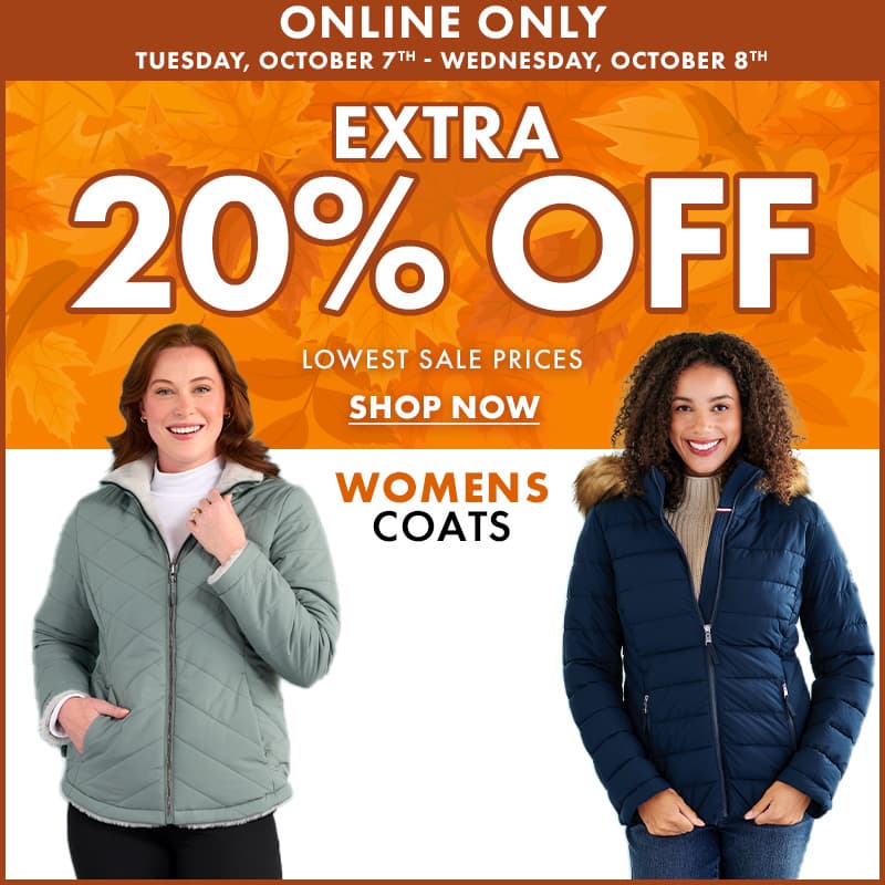 Extra 20% Off Womens Coats