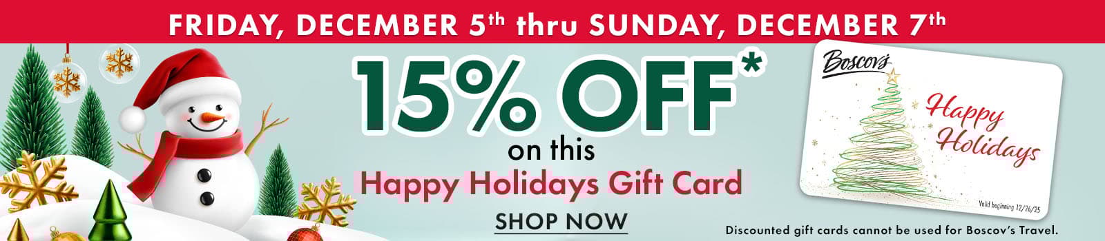 Discounted Holiday Gift Card