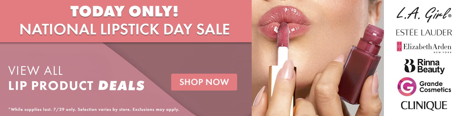 TODAY ONLY! NATIONAL LIPSTICK DAY SALE!
