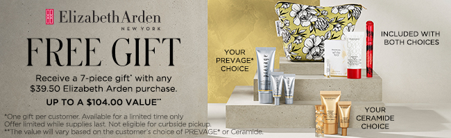 Free 7-Piece Gift with any $39.50 Elizabeth Arden purchase