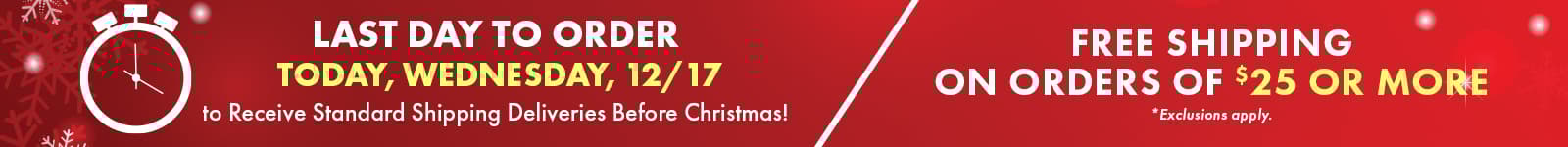 Free Shipping $25 or more