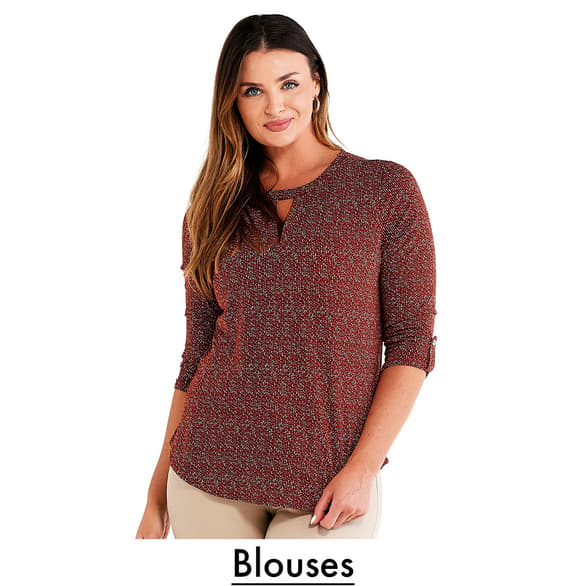 2x-plus Size Women's 3/4 Sleeve Blouse Button Down Leaf -  in