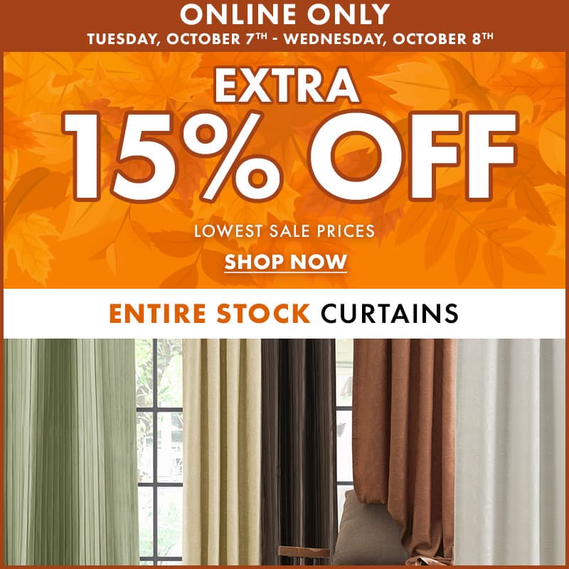 Extra 15% off Curtains