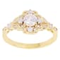 Athra 14kt. Gold over Brass CZ Halo Ring - image 1