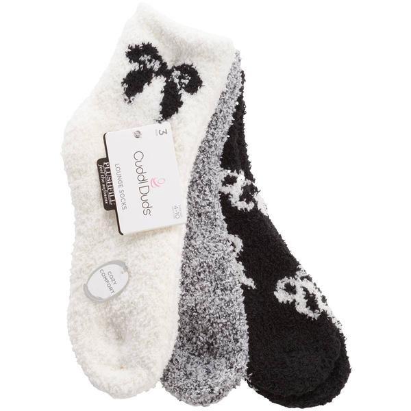 Womens Cuddl Duds(R) 3Pk Bow Midi Cozies Socks - image 