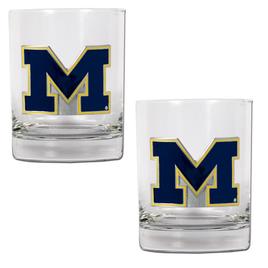 NCAA Michigan Wolverines 2pc. Rocks Glass Set