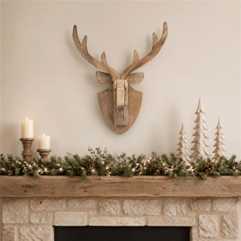 Melrose 21in. Modern Wood Deer Head Mount