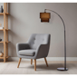 HomeRoots 71in. Brown & Black Arched Floor Lamp With Drum Shade - image 3