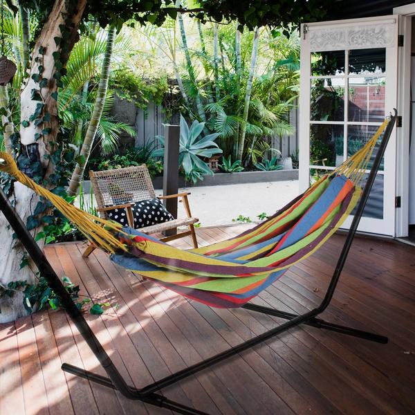 Northlight Seasonal 72in. Striped Cotton Double Brazilian Hammock