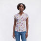 Petite Architect(R) Dolman Sleeve Split Neck Linen Like Tee - image 1