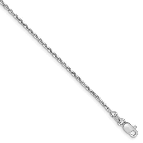 Gold Classics(tm) 1.65mm. White Gold Diamond Cut Cable Anklet - image 