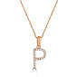 Diamond Classics(tm) 14kt. Rose Gold Initial P Letter Necklace - image 1