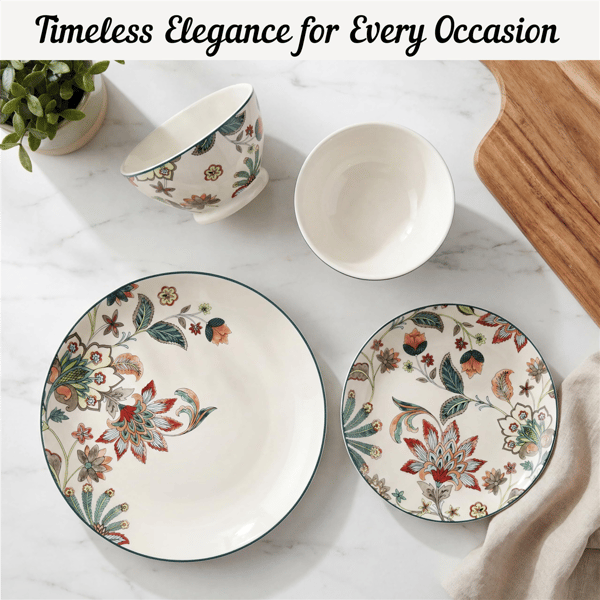 222 Fifth Perse 12pc. Porcelain Dishes White Plates & Bowls Sets