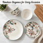 222 Fifth Perse 12pc. Porcelain Dishes White Plates & Bowls Sets - image 8