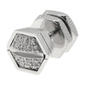 Mens Lynx Stainless Steel Mano Stud Hex White Diamond Earring - image 1