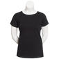 Juniors Plus Aveto Short Sleeve Crew Neck Basic Top - image 1
