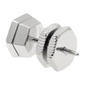 Mens Lynx Stainless Steel Mano Stud Hex White Diamond Earring - image 3