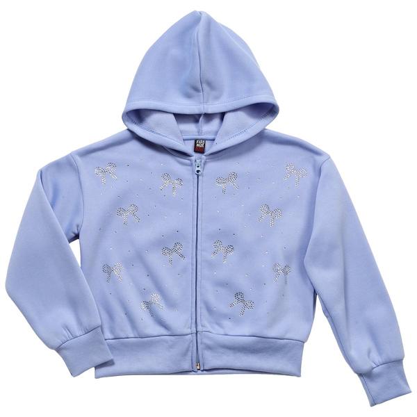 Girls (7-16) Star Ride(R) Rhinestone Bows Zip Up Hoodie - image 
