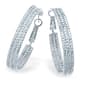 Guess Silver-Tone Textured Hoop Earrings - image 1
