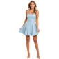 Juniors Dear Moon Shimmer Pleat Bust Square Neck Skater Dress - image 2