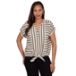 Plus Size Ruby Rd. Must Haves Tie Front Stripe Cotton Gauze Top - image 1